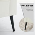 thumbnail image 4 of Modern Faux Leather Chair Set of 2, Oversized Arm Chair for Living Room, Mid-Century Accent Sofa for Bedroom Comfy, Upholstered Single Sofa Readingchair for Waiting Room and conference room,Cream, 4 of 8