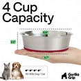 thumbnail image 4 of GORILLA GRIP Dog Bowl Set of 2, Holds 4 Cups, Food Grade 304 Stainless Steel, Silicone Base, Red, 4 of 9