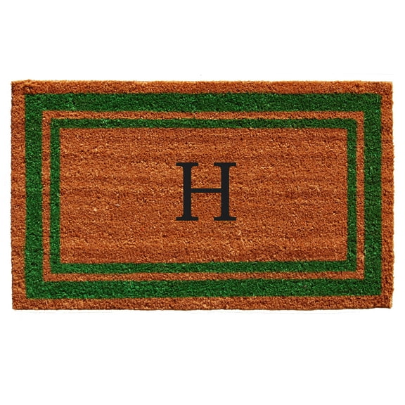 Calloway Mills Green Border 24" x 36" Monogram Outdoor Doormat (Letter H)