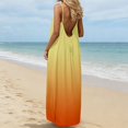 thumbnail image 4 of DHFJKG Summer Dress Women Sleeveless Gradient Backless Spaghetti Strap Flowy Boho Beach Maxi Dress Stylish Dresses, 4 of 5