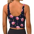 thumbnail image 2 of Lsque Cartoon Donut Planets Printed Women'S Sports Bra, Compression, Moisture Wicking, High-Impact Sports Bra For Women,Supportive sports bra-XX-Large, 2 of 7