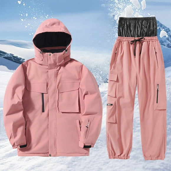 HUITKMM Windproof Insulated Snowsuit Set for Men and Women with Thermal Ski Jacket and Pants for Winter Snowboarding