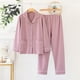 thumbnail image 2 of Conjuntos de Pijama Para Mujer, Ropa de Dormir de Manga Larga, Cárdigan Informal Con Dos Bolsillos, Ropa de Dormir Sólida, Tops Y Pantalones, Traje de Cobertura Odeerbi  ODB120375, 2 of 3