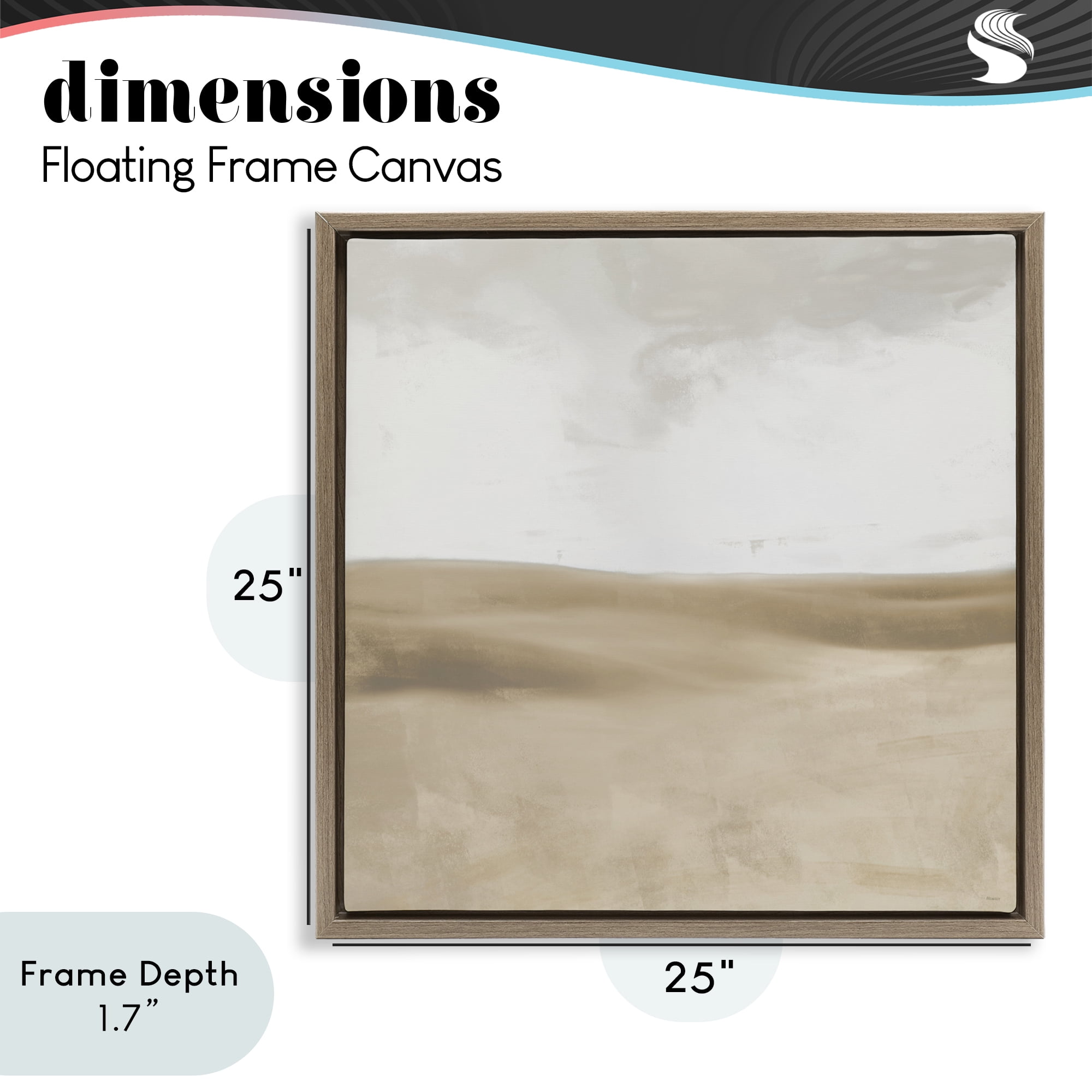 Stupell Industries Smooth Neutral Hills Brown Framed Floater Canvas Wall Art, design by Dan Meneely