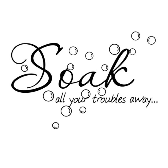 EGNMCR Wall Stickers, Cute Stickers Soak All Your Troubles Away Bathroom Wall Stickers Home Room Wallpaper wall sticker