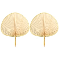Worgeous Natural Hand Fan for Home in Assorted Color Synthesis Material Lightweight Comfortable to Hold 2 Pieces
