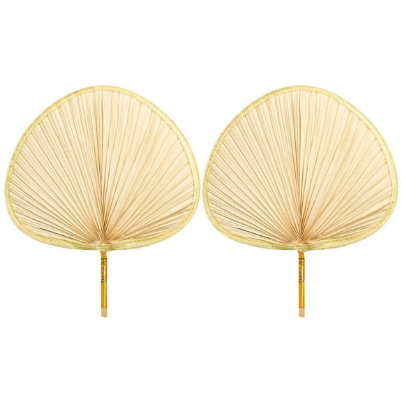 Worgeous Natural Hand Fan for Home in Assorted Color Synthesis Material Lightweight Comfortable to Hold 2 Pieces
