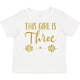 thumbnail image 3 of Inktastic 3rd Birthday Gold 3 Year Old Party Photo Girls Toddler T-Shirt, 3 of 5