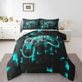 thumbnail image 2 of Erosebridal Comforter Set Twin Size Game Console Bedding Teen 3D Black and Teal Gamepad Gaming Bedding Comforter Sets Cool Gamer Controller Duvet Set(Teal Blue, Twin 2Pcs), 2 of 7