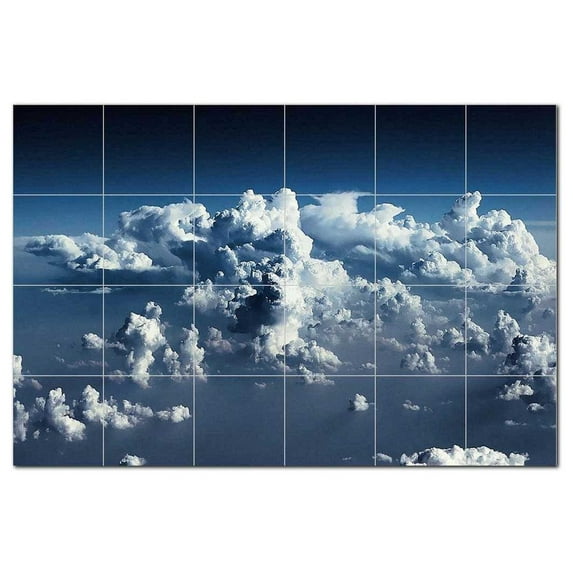 Cloud Photo Ceramic Tile Mural Kitchen Backsplash Bathroom Shower, 404622-S64