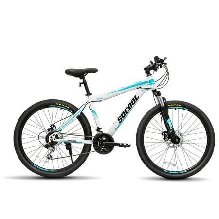 Feildoo 26" Men's Mountain Bike, 21-Speed Aluminum and Steel Frame, White