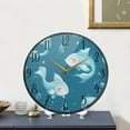 thumbnail image 5 of WOBOGO Blue Pattern Of Fish and Water Plants Acrylic Wall Clock Battery Operated 11.9in Silent No Tick Bedroom Living Room Office Classroom Decoration, 5 of 10