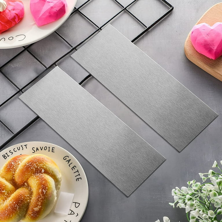 Stainless Steel Cake Scraper - Double Sided Pattern & Smooth Edge, Cake Decorating Comb For Buttercream & Mousse