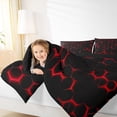 thumbnail image 4 of Feelyou Neon Red Honeycomb Bedding Comforter Set for Kid, Futuristic Geometric Twin Comforter Sets, Modern Hexagon Reversible Bedding Set, Luxury Bedroom Decor, 2pcs, 4 of 8
