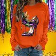 thumbnail image 1 of Xuyuer Women's Carnival Printed Long Sleeved Round Neck Mardi Gras Sweatshirt Carnival Outfits Women Carnival Sweatshirts Fat Tuesday Fashionable Pullover Tops, 1 of 6