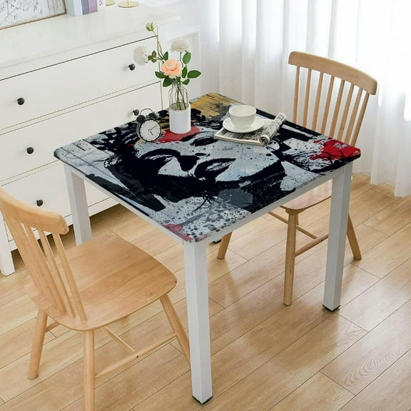 Acheng Banksy Punk Art Square Tablecloth Great for Home Kitchen/Parties/Holiday Dinner 100% Polyester Fiber 36*36