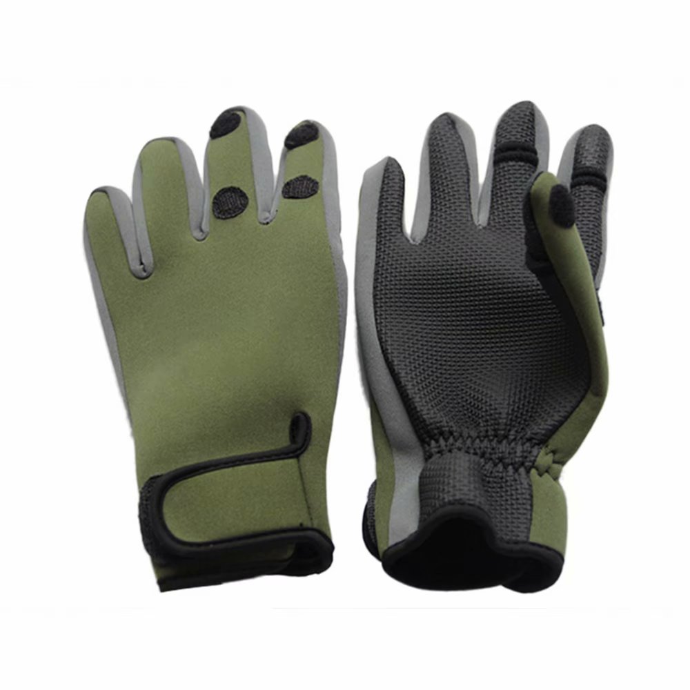 Mr.Garden UV Protection Fishing Gloves 3 Cut Fingers Rubber Gloves for