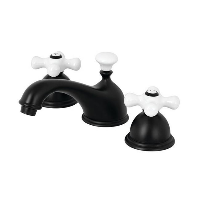 Kingston Brass KS3960PX Robinet de Lavabo à Large Diffusion 8 Po, Noir Mat