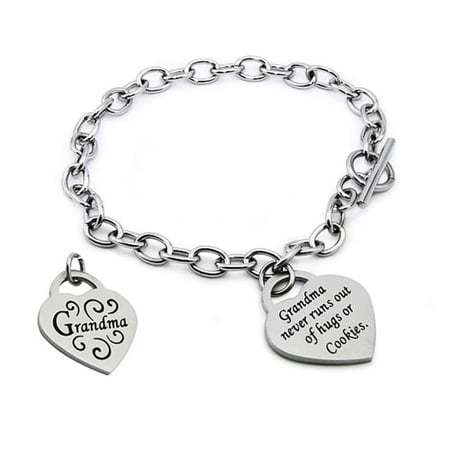 EWC B33005 Stailess Steel Heart Charm Bracelet