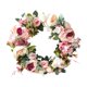 thumbnail image 1 of Corona para puerta principal con flores artificiales, adorno colgante redondo de 38 cm (15 pulgadas). Rosa, 1 of 9