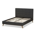 thumbnail image 4 of Baxton Studio Valencia Mid-Century Modern Dark Gray Fabric King Size Platform Bed, 4 of 10