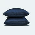 thumbnail image 5 of The HomeCentric Decorative Plain Pillow Cover Navy Blue Pack of 2, 14"x14" (35x35 cm) Throw Pillow Cases, Art Silk Plain & Solid Throw Cushion Covers For Couch, Solid Modern Style - Navy Blue Luxury, 5 of 7