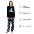thumbnail image 2 of Snowman Playing Hockey Family Christmas Pajamas, Matching Holiday Hockey Pjs For Family And Pet, Black Blue White, 2 of 7