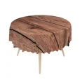 thumbnail image 4 of Tchckioa Brown Wooden Tablecloth,60 Inch Round Waterproof Table Cloth Cover for Restaurant Decor, 4 of 6