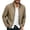 Khaki, variant on Full Zip Casual Jacket for Mens Solid Color Long Sleeve Band Collar Work Jackets Lightweight Soft Coat with Pockets