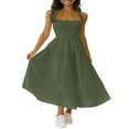 thumbnail image 1 of Robe Maxi Plissée d'Été pour Femmes Col Licou Sans Manches Robe d'Été Dos Croisé Fluide Maxi Long Robe d'Été, 1 of 6
