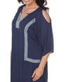 thumbnail image 2 of White Mark Women's Plus Size Cold Shoulder Short Dress, 2 of 4