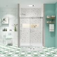 thumbnail image 3 of 56-60"W x 74"H Sliding Shower Door, Glass Shower Door with Polished Chrome Finish and  5/16" Tempered Glass, Water Repellent Shower Glass Door for Bathroom, 3 of 7