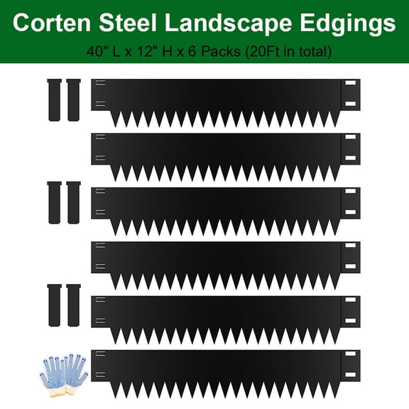 12-inch Galvanized Steel Landscape Edging Metal Garden Edges for Outdoors Yard