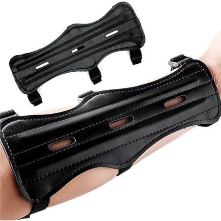BESTSKY 2026 New y Arm Guard Cowhide Leather Forearm Protector with 3-Strap Buckles Arm Guard for Hunter for Target Hunting Competition Training