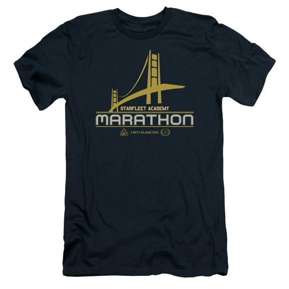 Star Trek Marathon Logo Adult 30/1 T-Shirt Navy