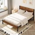 thumbnail image 4 of VECELO Queen Size Metal Bed Frame with Wooden Headboard and Footboard, Industrial Queen Platform Bed No Box Spring Needed, Metal Bedframe Easy to Assemble Noise Free Mattress Foundation, Rustic Brown, 4 of 13