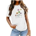 thumbnail image 1 of Birdeem T-Shirt Décontracté pour Femmes Imprimé Col Rond Manches Courtes Chandail Blouse Tops, 1 of 4