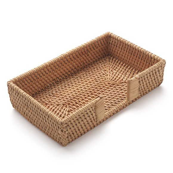 Servilletero YANGQIHOME rectangular de ratán 24 x 14 x 5,5 cm