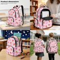 thumbnail image 3 of Xoenoiee Pink Strawberry Bow Plaid Print Backpack School Bag with Lunch Bag for Girls Kids School Backpack with Pencil Case Elementary Preschool Primary Bookbag Schoolbag Rucksack 3 in 1, 3 of 6