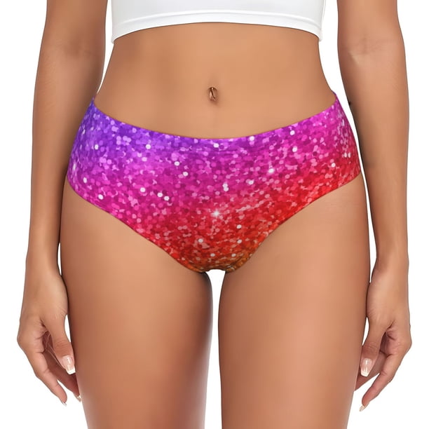 Fotbe Colorful Glitter Calzones Estampados para Mujer – Ropa Interior de Algodón, Cómoda, Suave y Elástica-4X-Large