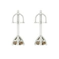 thumbnail image 4 of 14K Solid Gold Screw Back Stud Earrings for Women | 0.5 cttw Round Cut Simulated Champagne Diamond | White Gold, 4 of 5