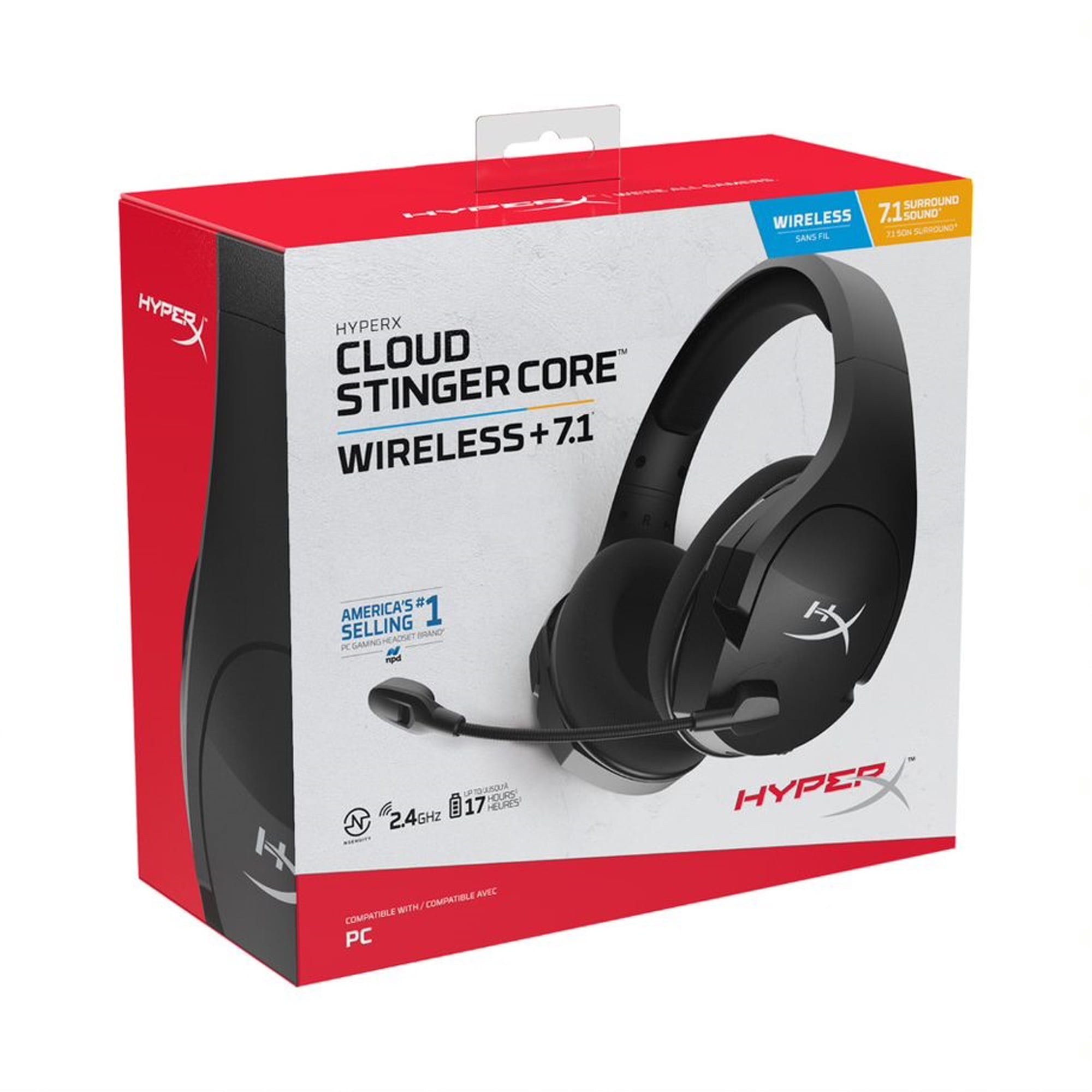 HyperX Cloud Stinger Core - Wireless Gaming Headset + 7.1 (Black)