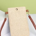 thumbnail image 2 of Bolsa De Paja Bolso De Paja Mini bandolera de paja de verano para mujer, cartera tejida para teléfono (beige con hebilla), 2 of 5