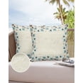 thumbnail image 6 of Pack of 2 Outdoor Pillow Covers, Vintage Flowers Teal Tuilps Butterfly Letters Print Waterproof Square Throw Pillowcase Cushion Decorative Pillow Covers for Couch Patio Tent, 26x26 in, 6 of 6