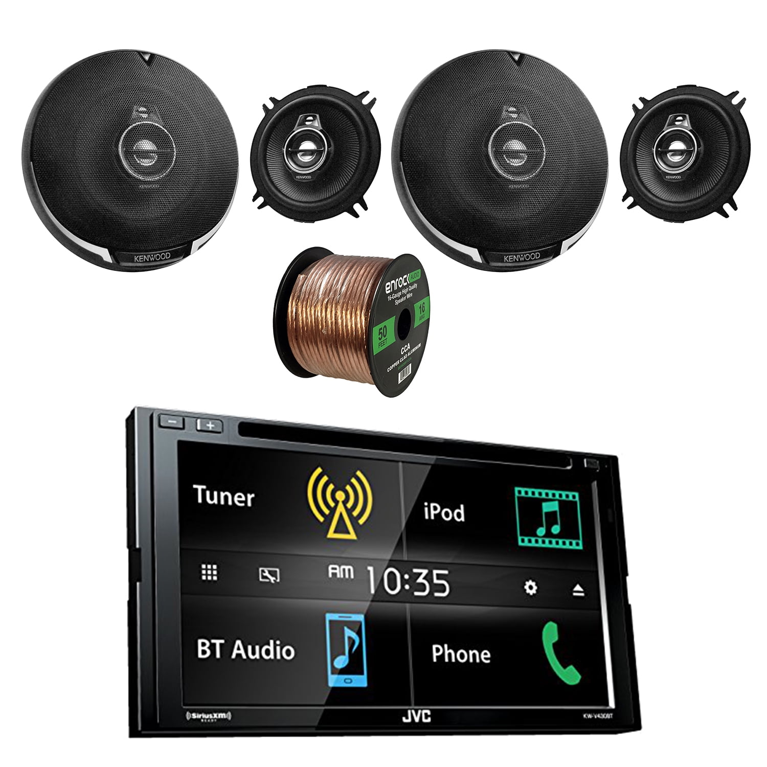 JVC 6.8 Inch LCD Touchscreen Double DIN Bluetooth Car Stereo Receiver