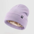 thumbnail image 2 of Hats for Women Beanies Women Couples Winter Outdoor Thermal Pullover Knitted Hat Men's and Women's Silk Lined Flanged Hat Ear Protective Hat, 2 of 8