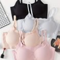 thumbnail image 1 of 4pcs Seamless Solid Bralettes, Comfortable Adjustable Straps Wireless Intimates Bra, Women's Lingerie & Underwear, 1 of 5