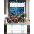 thumbnail image 6 of No Hook Cloth Fabric Shower Curtain with Snap in Liner, Turtle Waterproof Shower Curtains Set with See Through Top Window, Summer Beach Ocean Coral Sunlight Jellyfish Bath Curtains Shower 72"x84", 6 of 6