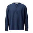 thumbnail image 4 of Awdenio Shirts for Men Linen Shirts Casual Long Sleeve Yoga Tops Lightweight Summer Beach T-Shirt, 4 of 5