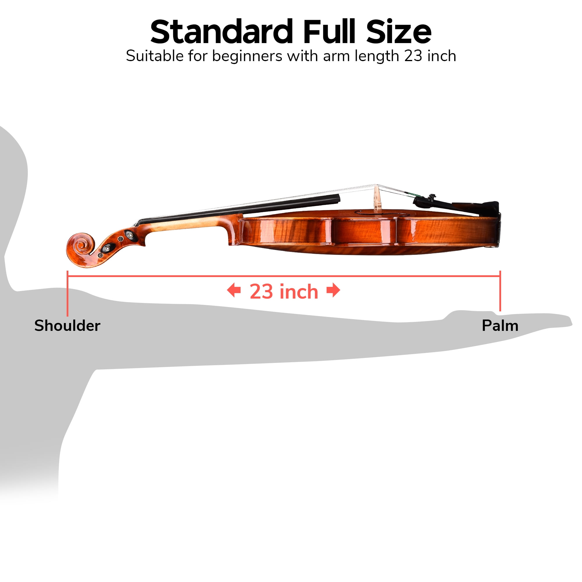 Free Shipping! Solid Wood Violin 4/4 Full Set Fiddle